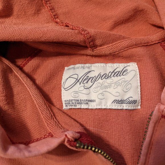 Aeropostale salmon full-zip hoodie sz M - Picture 9 of 11